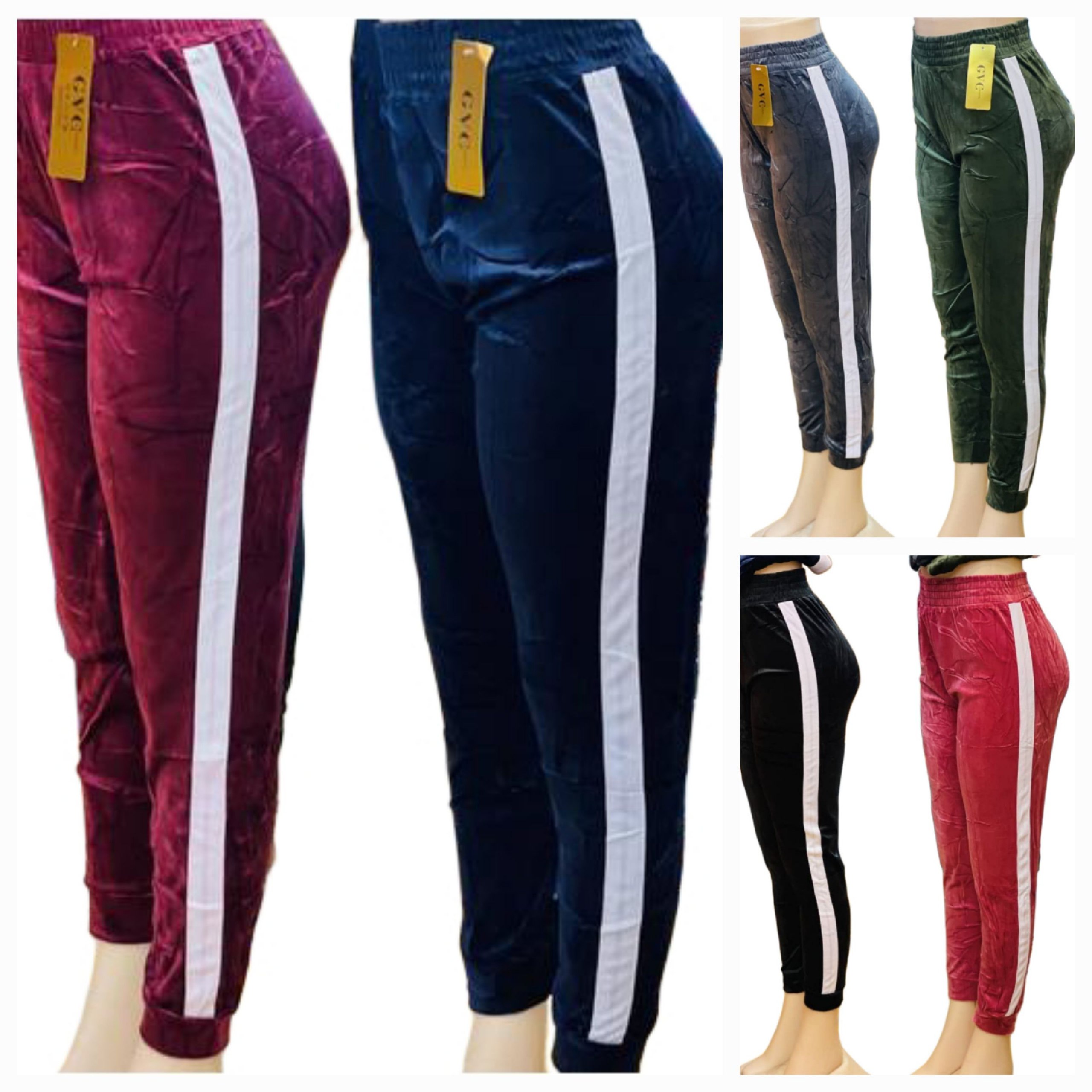 شلوار زنانه مخمل نوار دار نانو درجه یک عمده (بسته 6تایی)