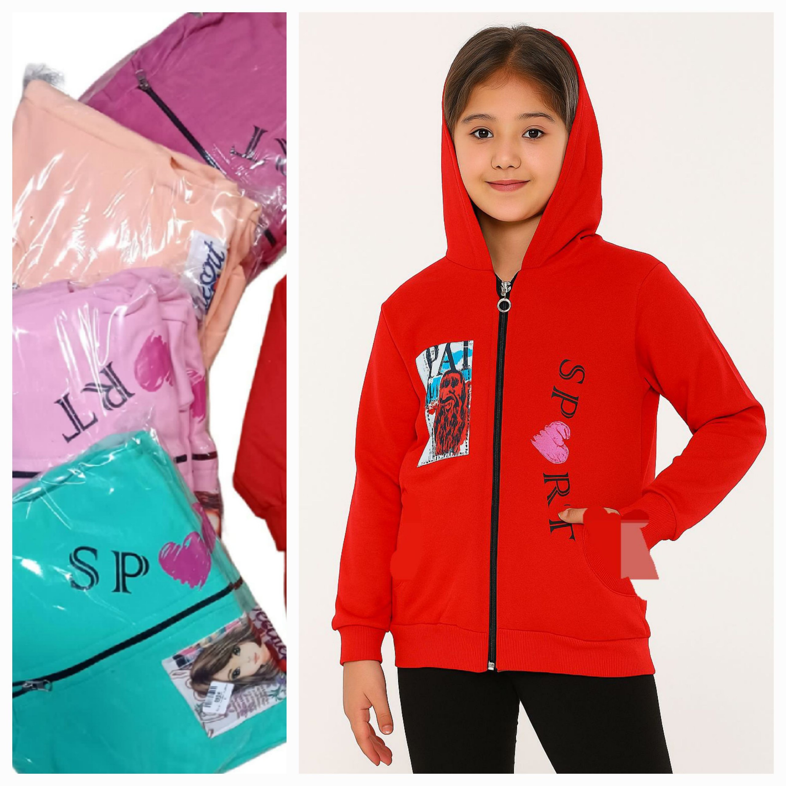 سویشرت دخترانه دورس عمده (بسته 6 تایی)