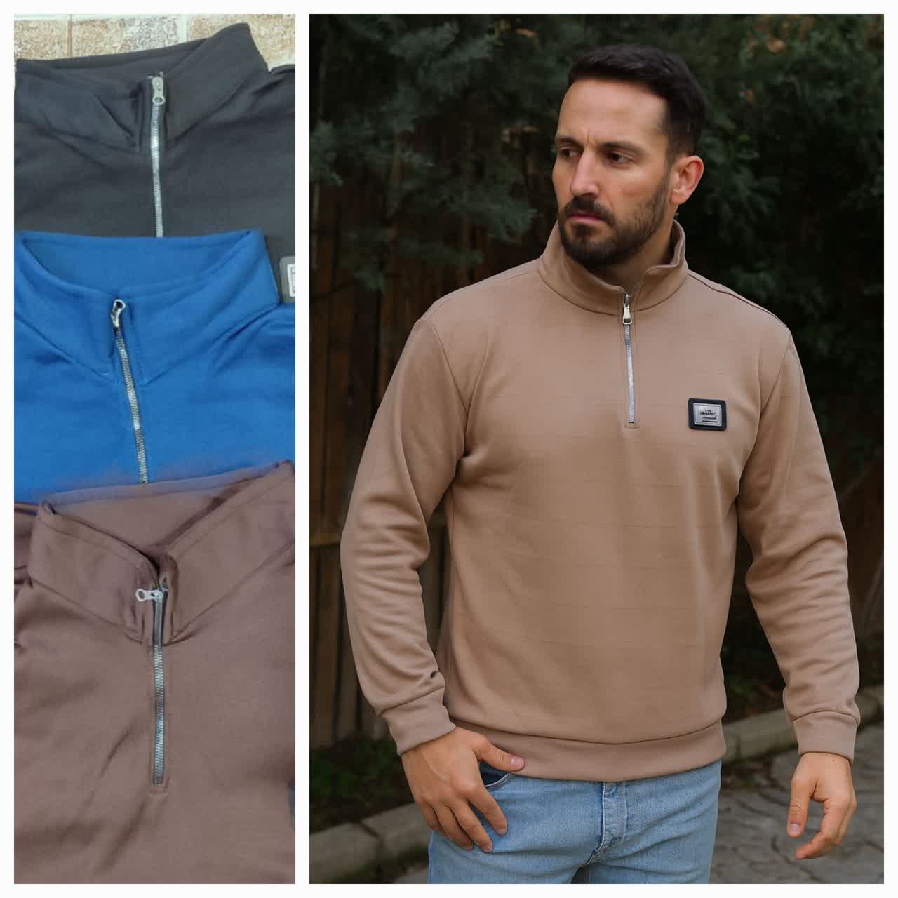 بلوز نیم زیپ مردانه دورس عمده 4 تایی