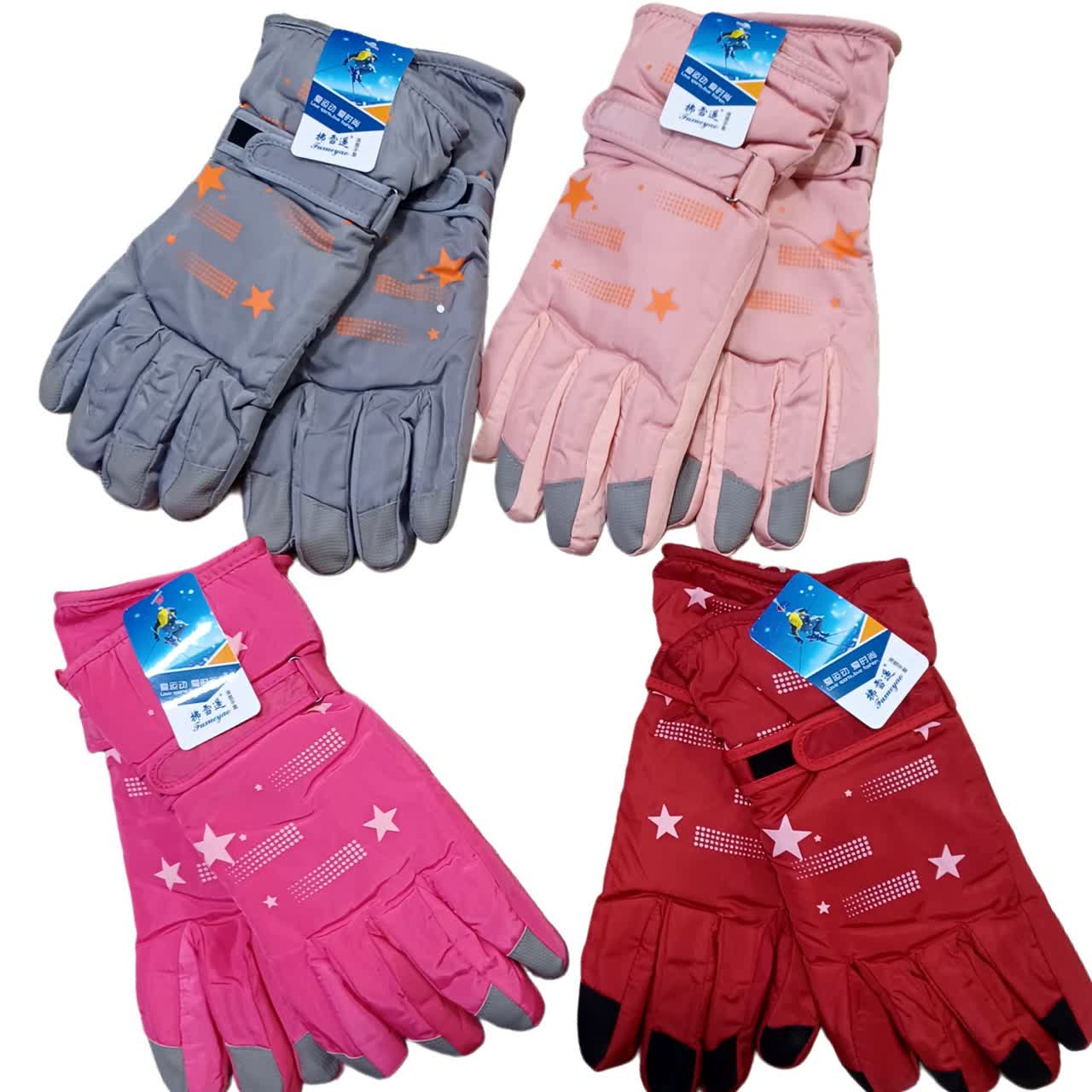 دستکش شمعی زنانه دخل خزعمده 4 تایی