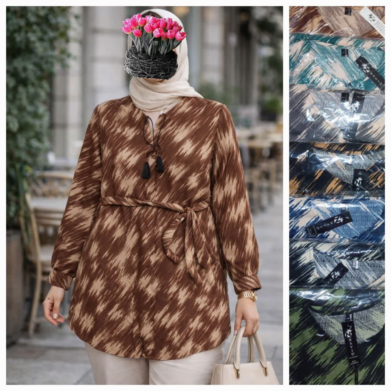 تونیک زنانه یقه وی کرپ دبل عمده 4 تایی