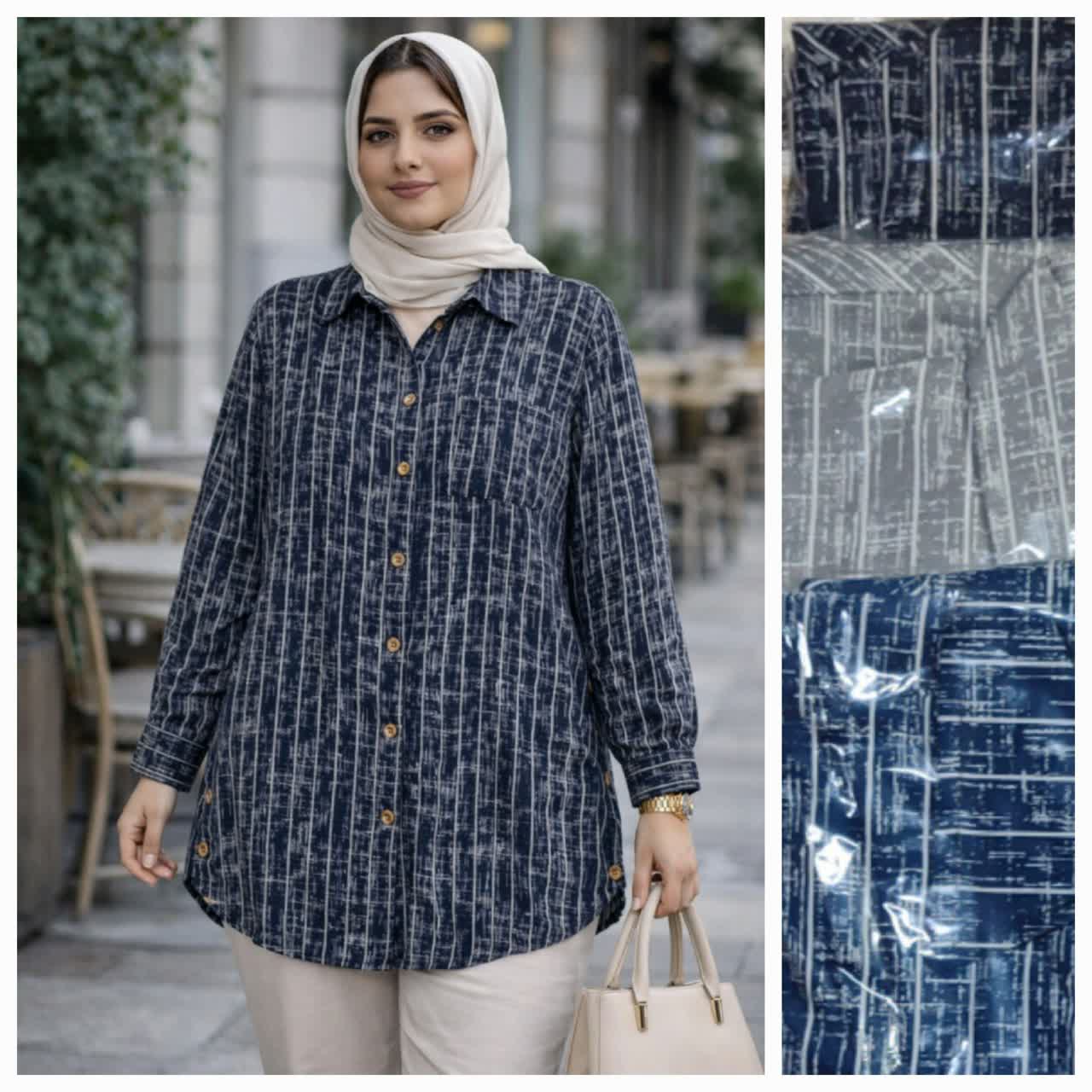 مانتو زنانه تنسل بغل دکمه 3و4 عمده 4 تایی