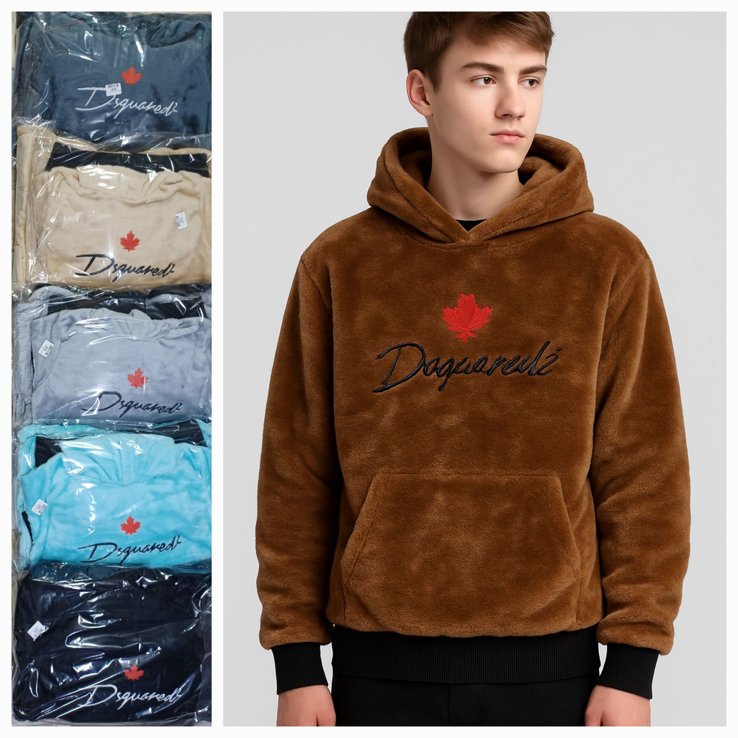 هودی پسرانه تدی گلدوز جنس اعلا عمده (بسته 3تایی)