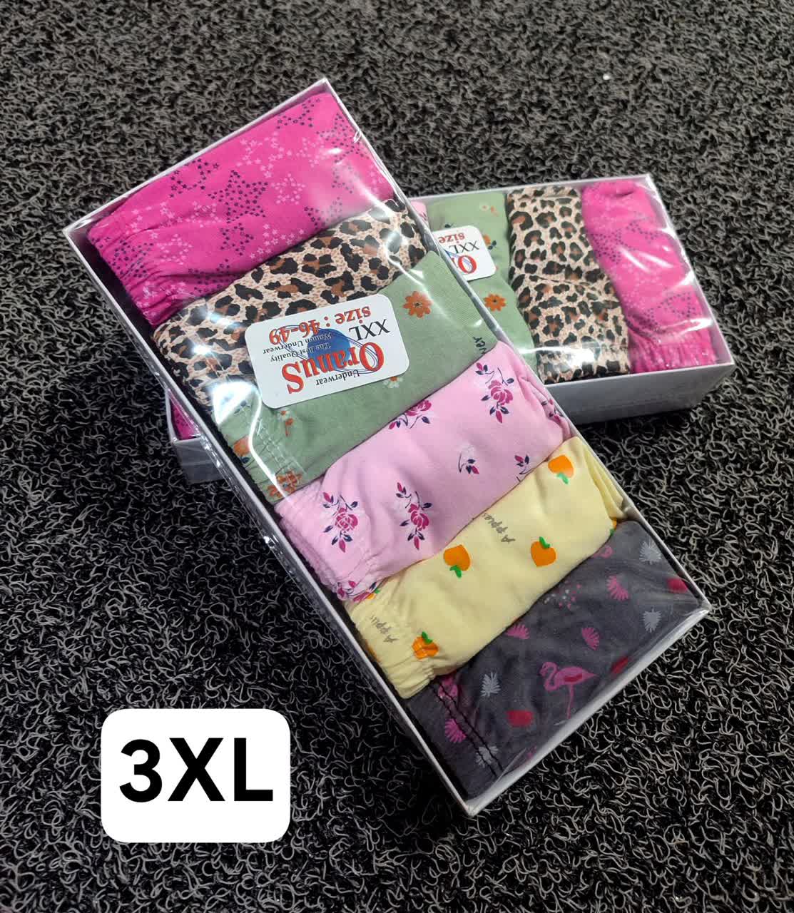 شورت زنانه جعبه ایی پنبه 3XL  عمده 12 تایی