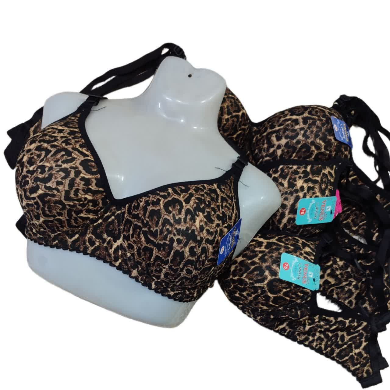 سوتین اسفنجی پلنگی عمده 12 تایی