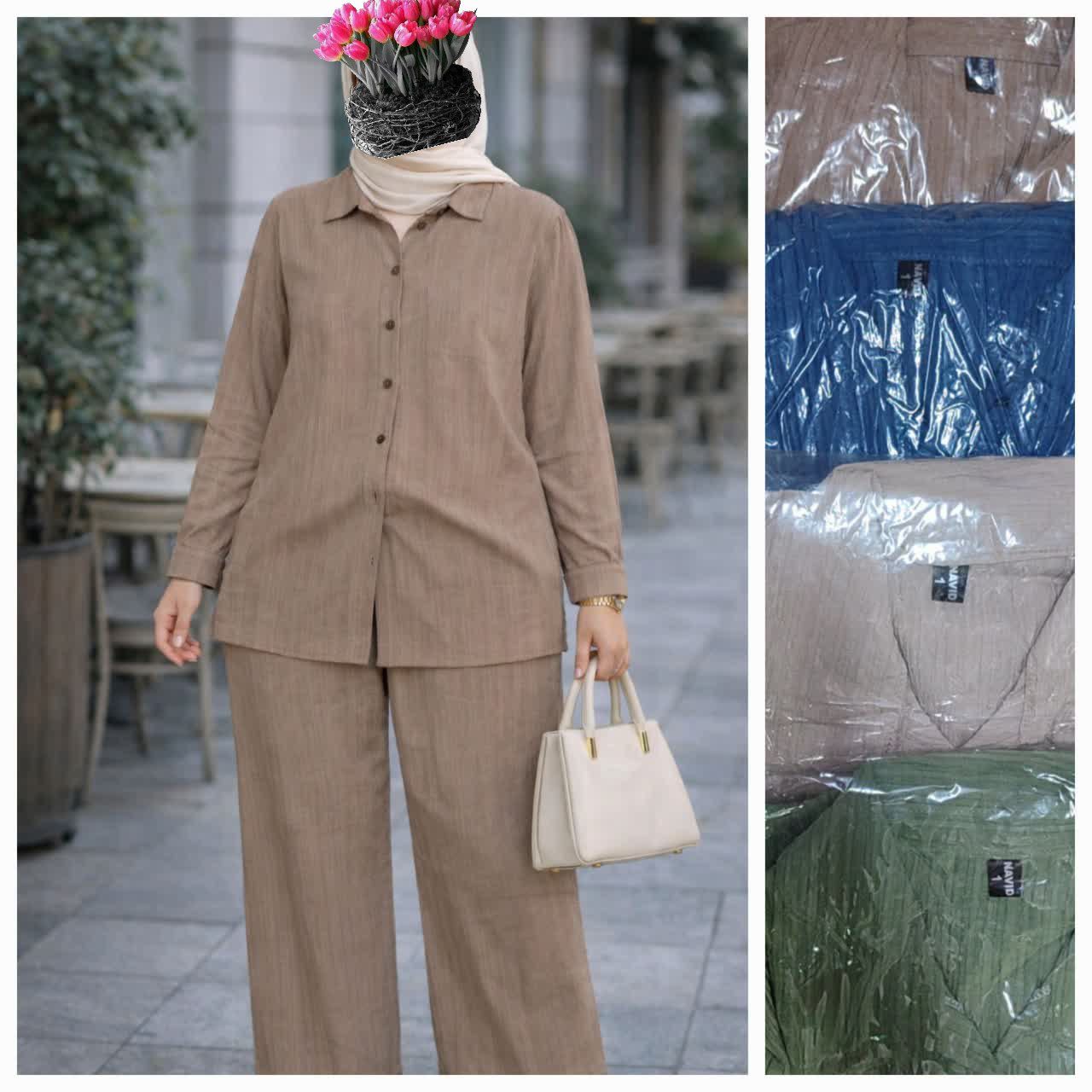 مانتو شلوار زنانه شانتون عمده 4 تایی