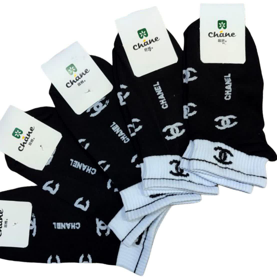 جوراب زنانه طرح دار چنل عمده 10 تایی