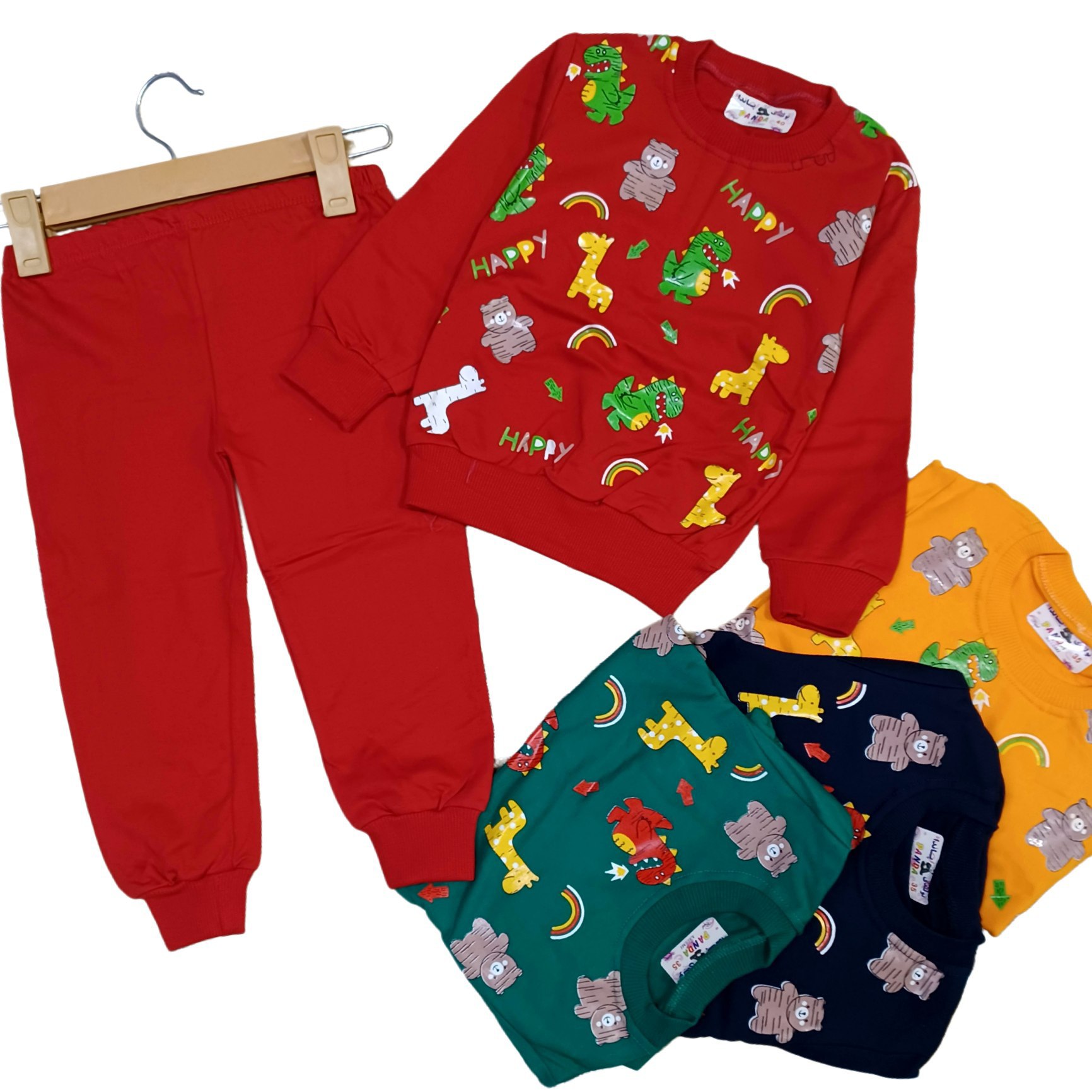 بلوز شلوار پسرانه پنبه 3 نخ اعلا عمده (بسته 4 تایی)