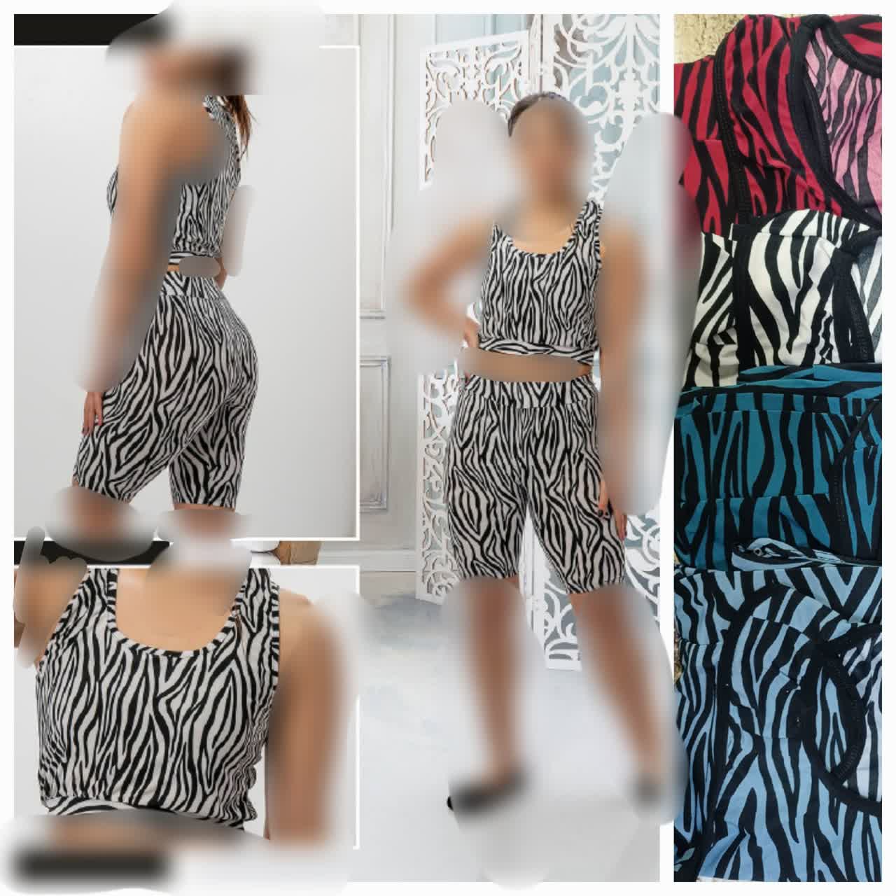 نیم تنه شلوارک زنانه گیاهی عمده (بسته 4 تایی )