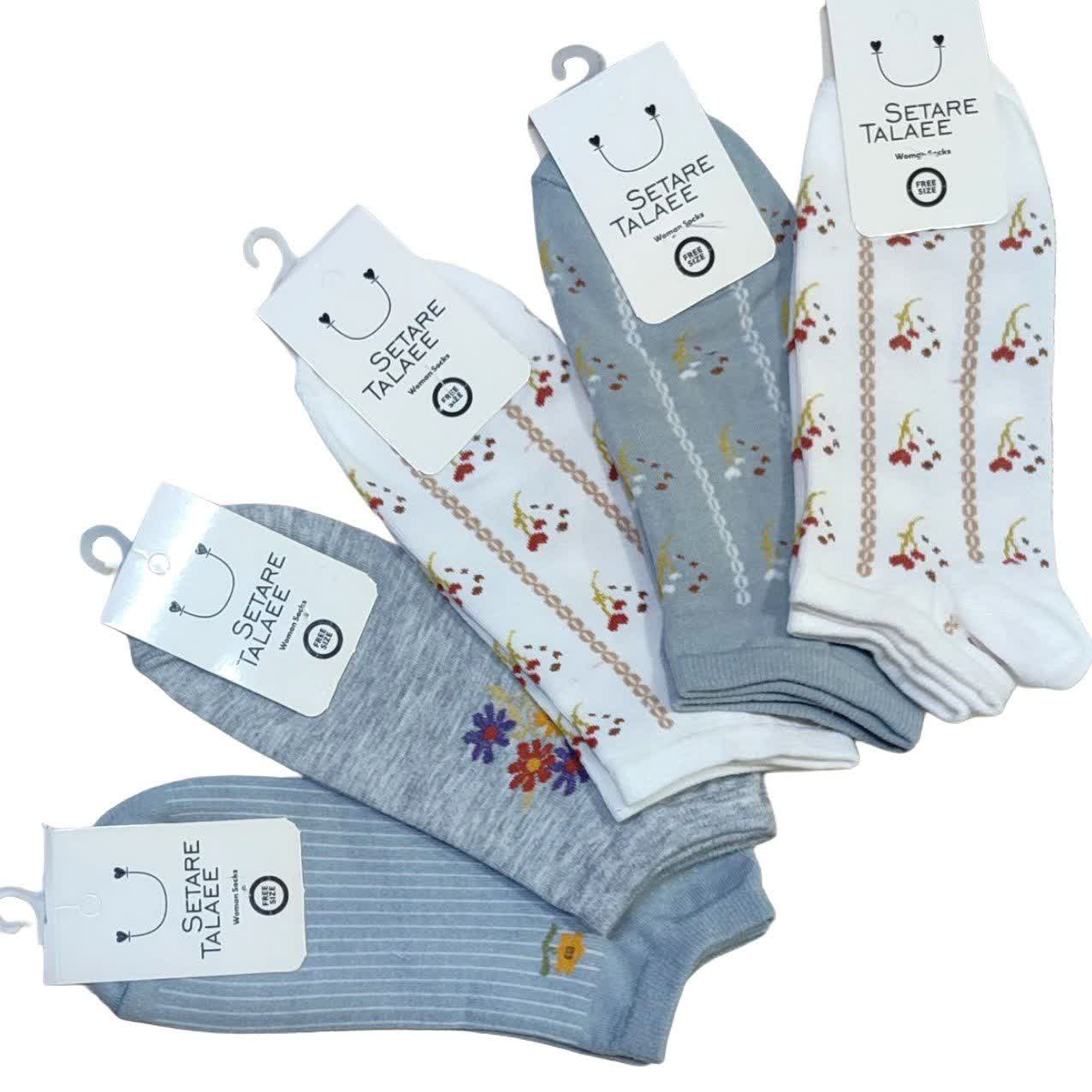 جوراب زنانه طرح مچی دار عمده 12 تایی