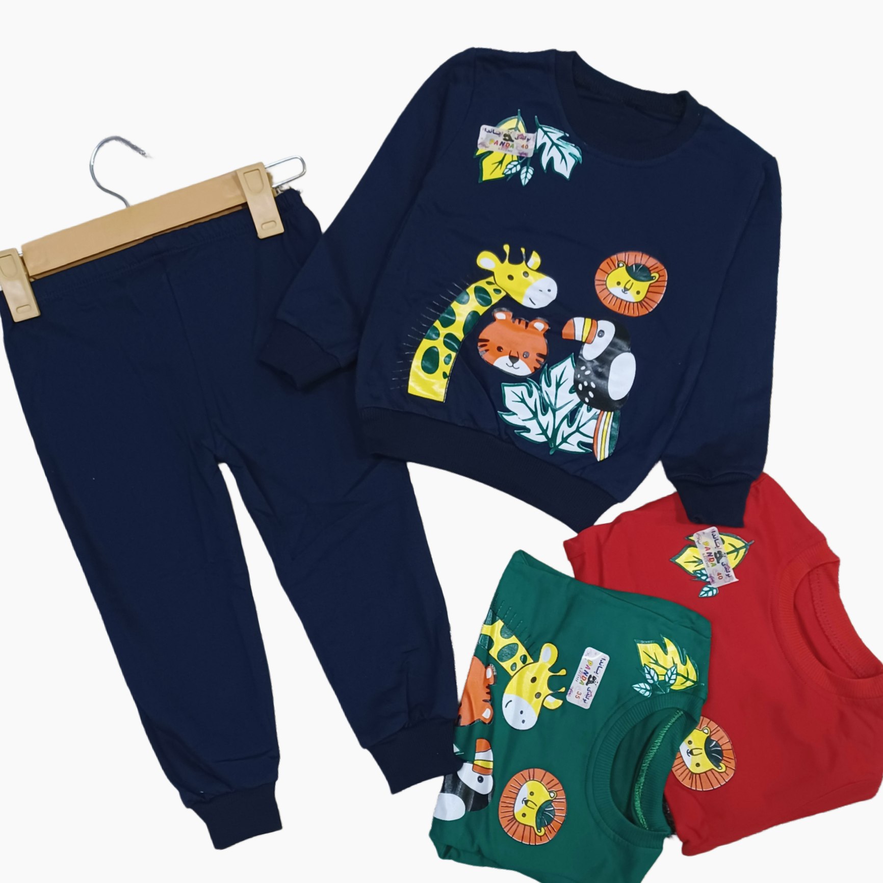 بلوز شلوار پسرانه پنبه 3 نخ اعلا عمده (بسته 4 تایی)