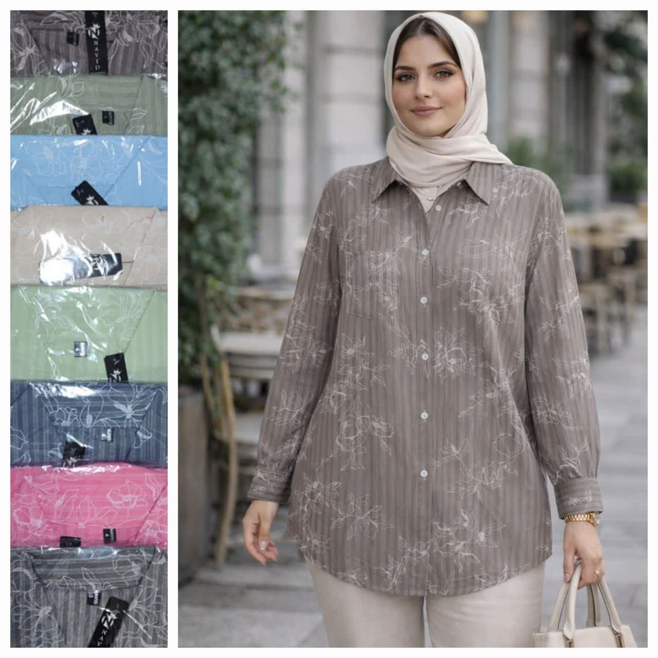 شومیز مانتویی زنانه طرح دار1و2 عمده 4 تایی