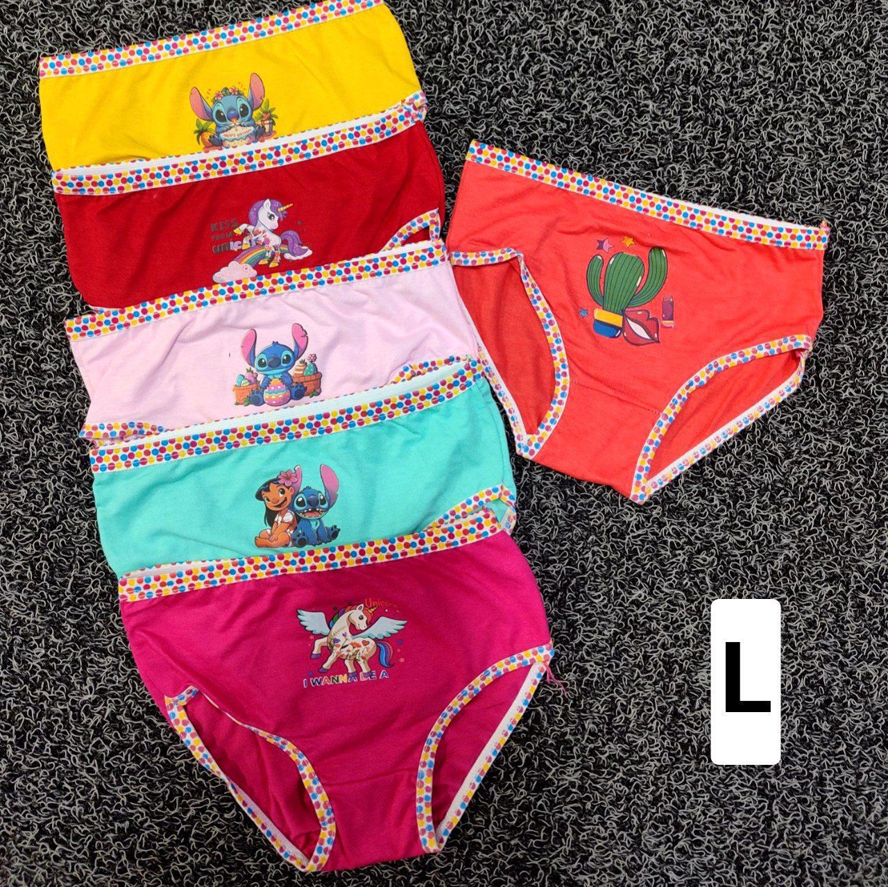 شورت دخترانه پنبه پیش چاپ Lعمده 12تایی