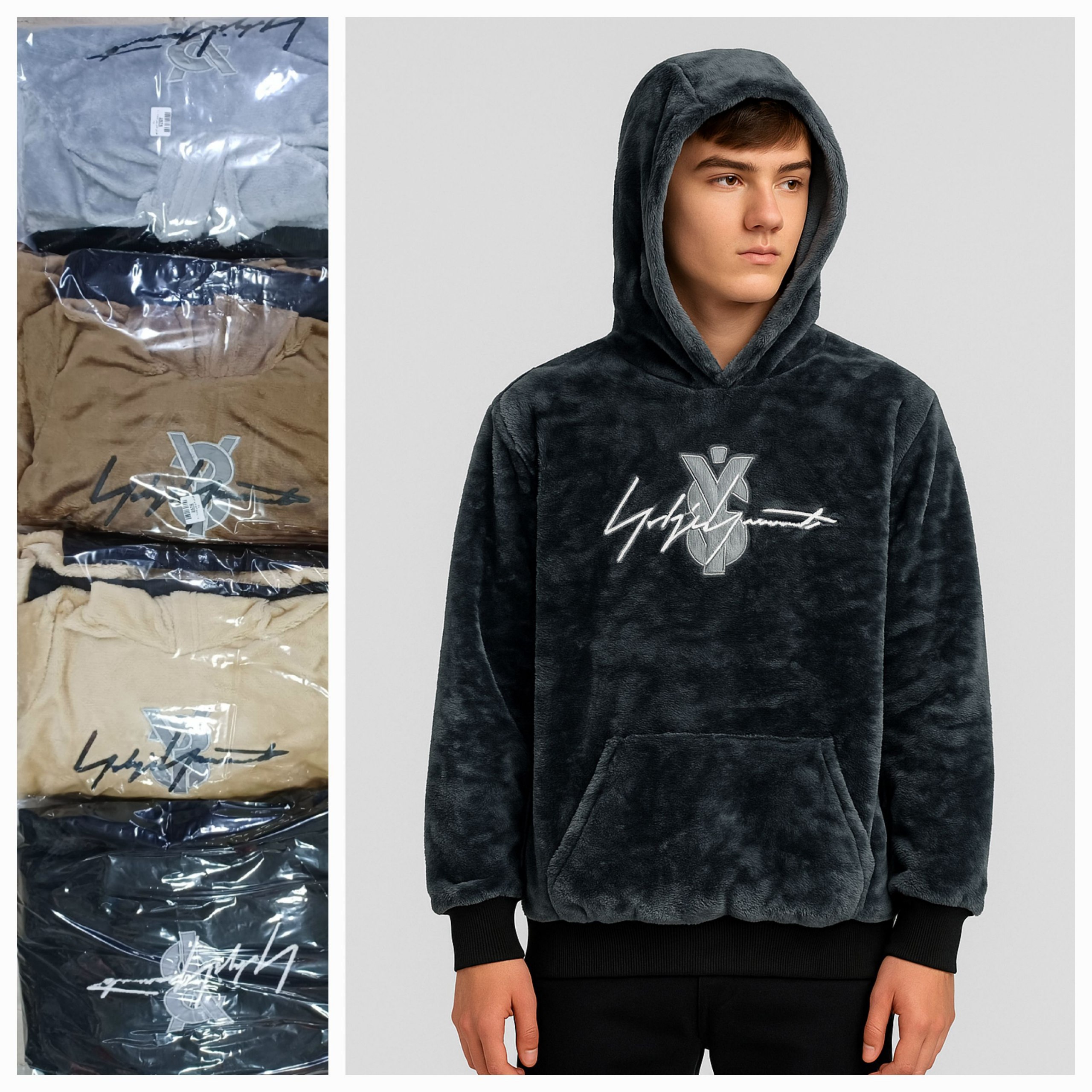 هودی پسرانه تدی گلدوز جنس اعلا Y3 عمده (بسته 3تایی)