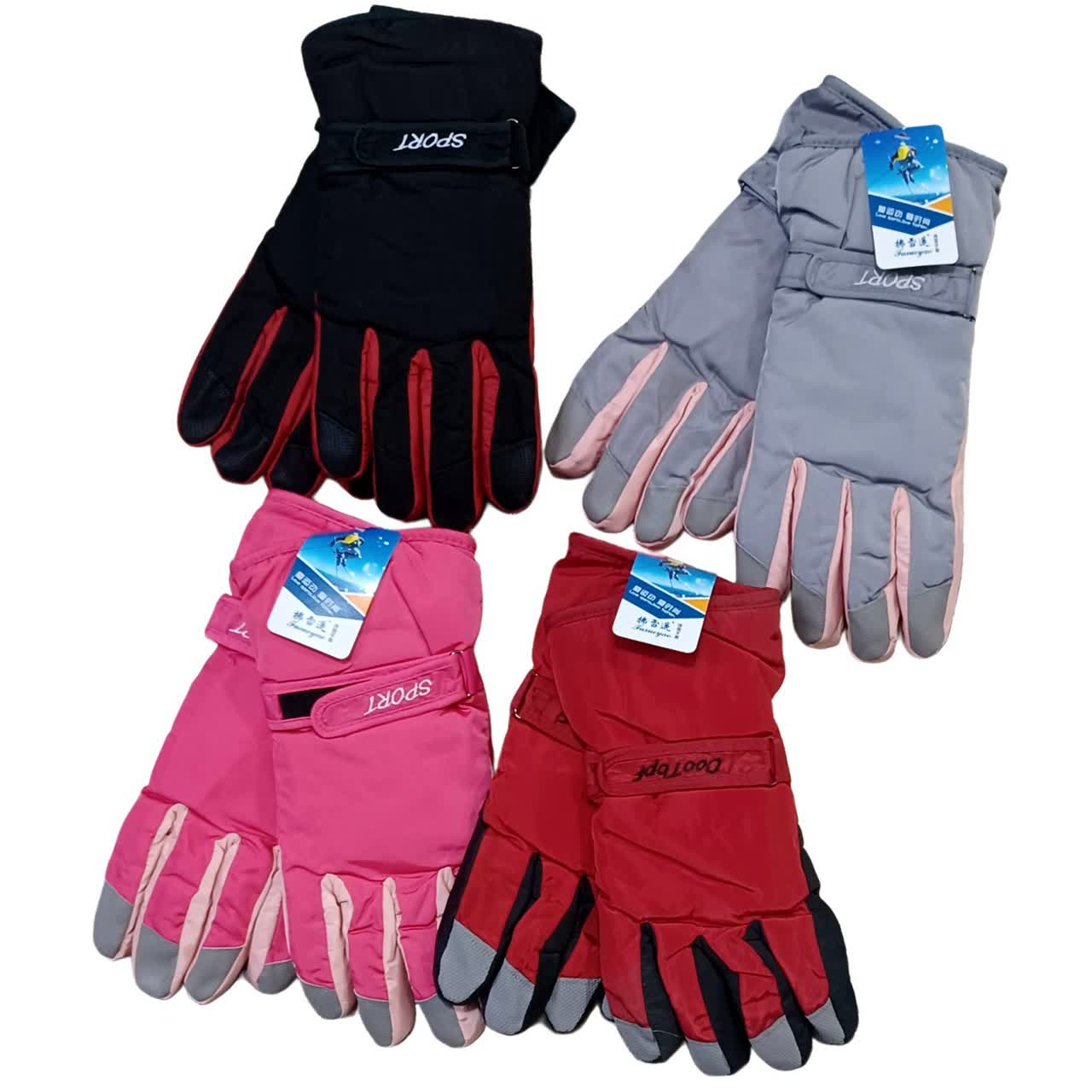 دستکش شمعی زنانه دخل خزعمده 4 تایی