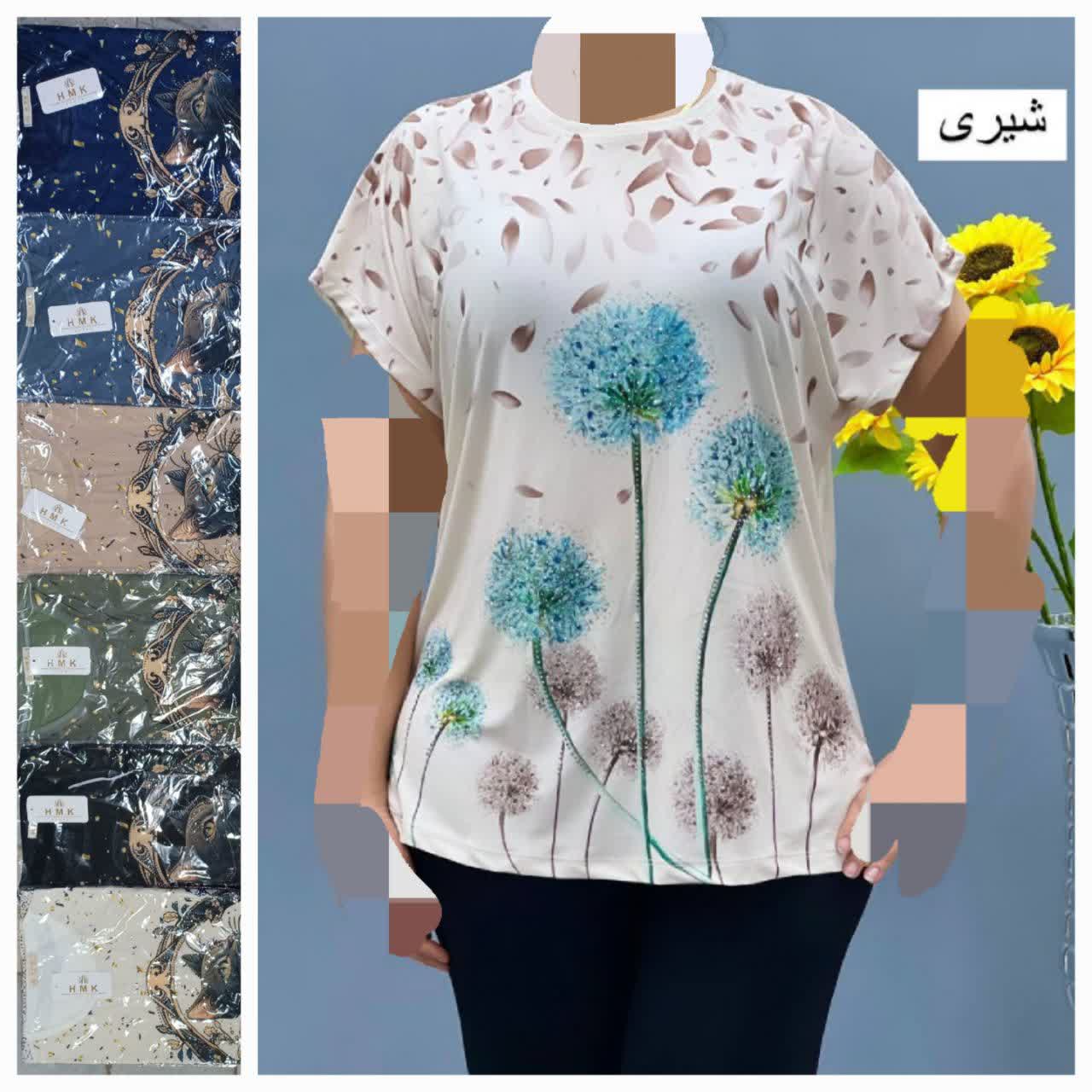 تیشرت زنانه چاپ دیجبتال فول لاکرا عمده (بسته 6تایی)